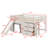 Full Size Low Loft Bed With Slide, Wood Loft Bed Frame With Storage Drawers And 2 Doors