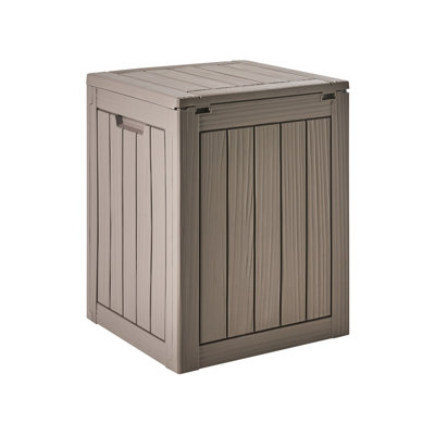 Beliani MEDELLIN 46 cm W 115 L Water Resistant Deck Box in Brown and Beige