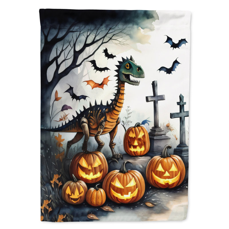 Dinosaurs Spooky Halloween Garden Flag
