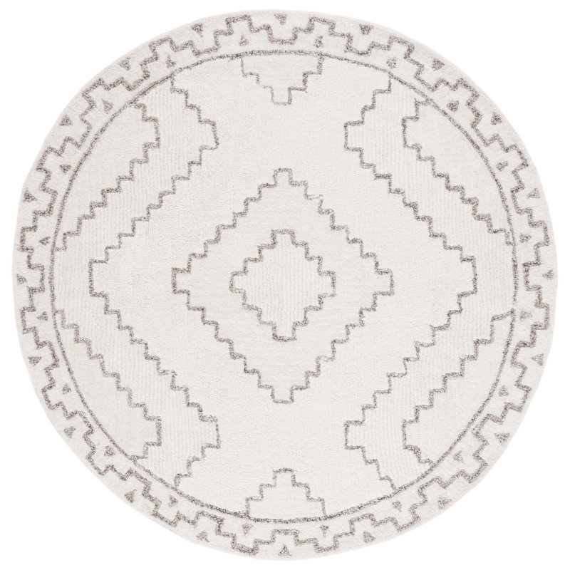 Hand Tufted Performance Oriental Rug, Round 6'