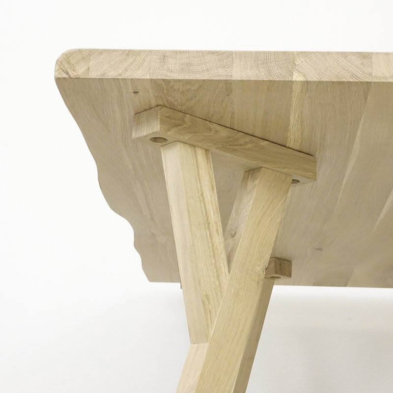 Katlyn Oak Unfinished Solid Wood Dining Table, H75cm x L200cm x W80cm