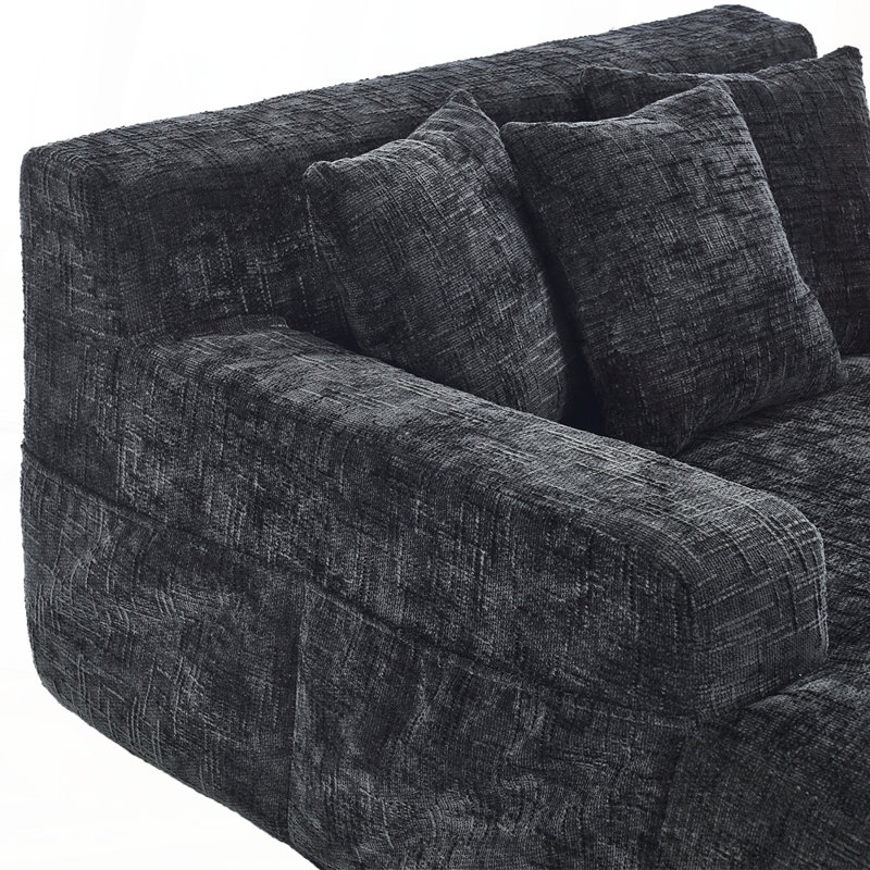 Canapé-lit Chenille, Chenille noir