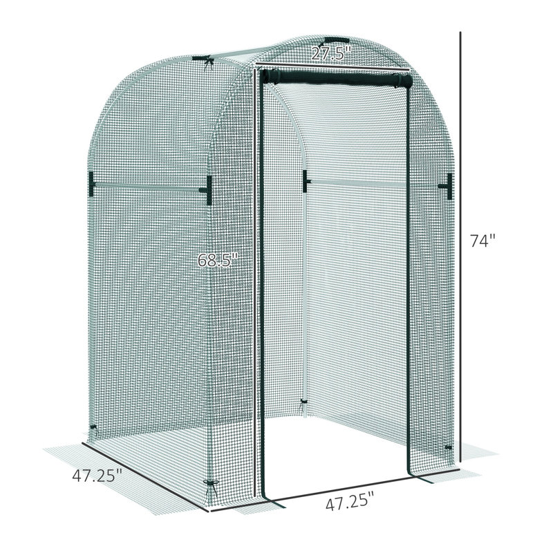 Protecteur de pelouse en acier galvanisé 4 pi X - porte à fermeture à glissière pour jardin