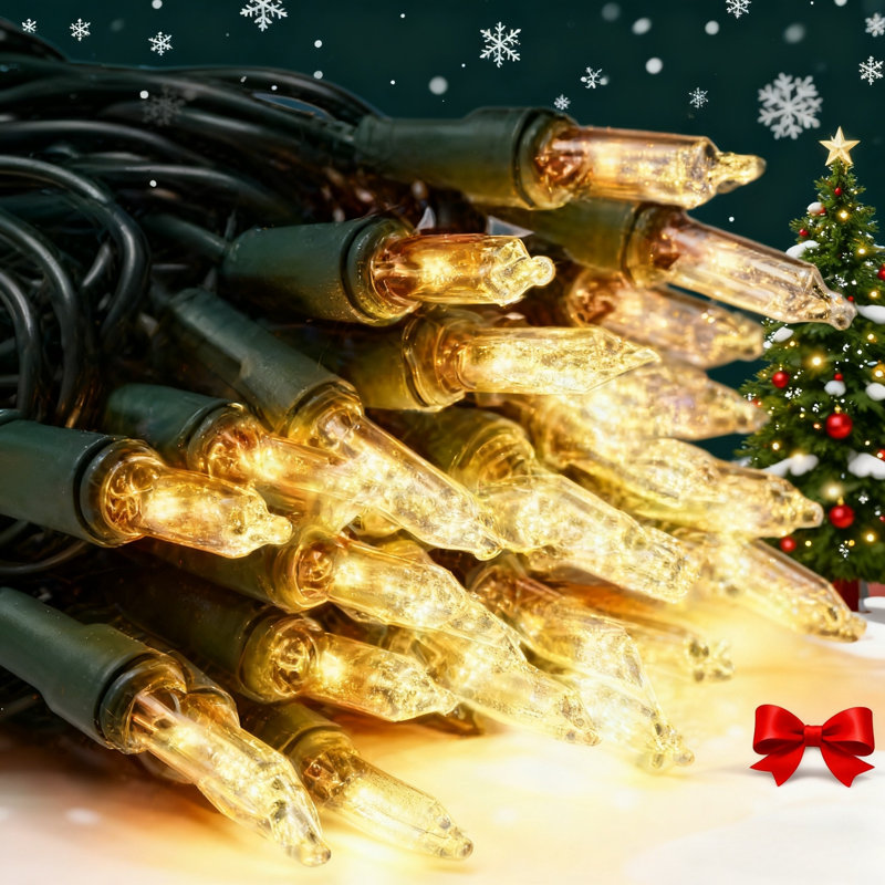 4 Pack 16FT Classic Christmas String Lights, 50 Mini LEDs, Battery Operated