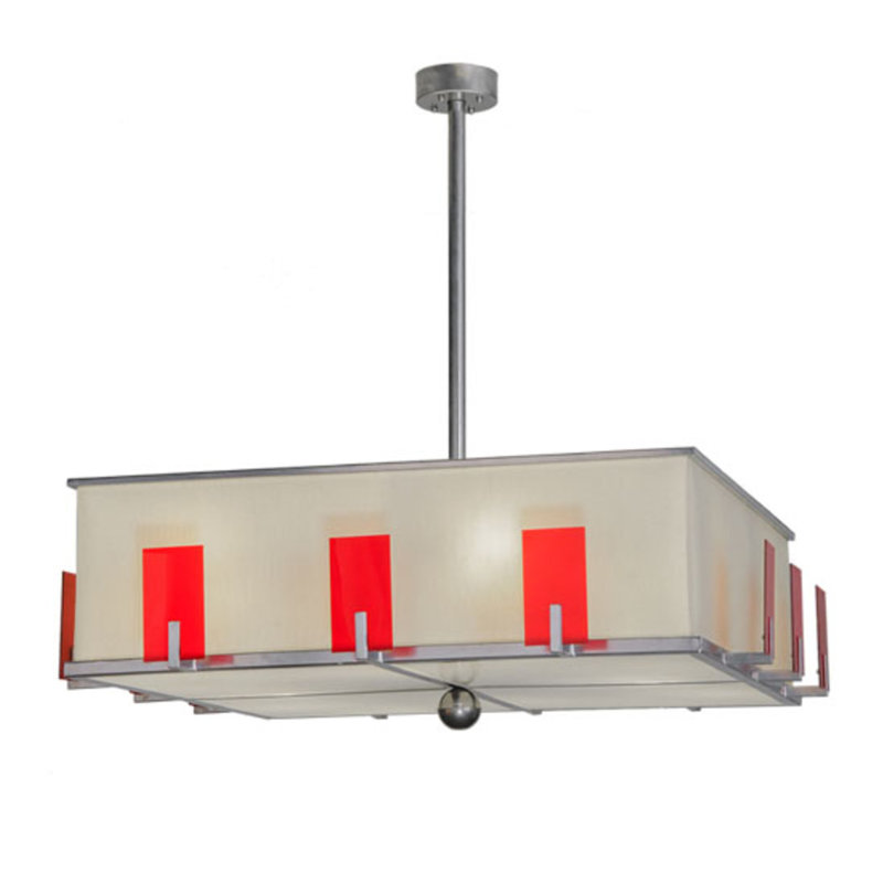 Lustre rectangulaire à 12 lumières Quadrato