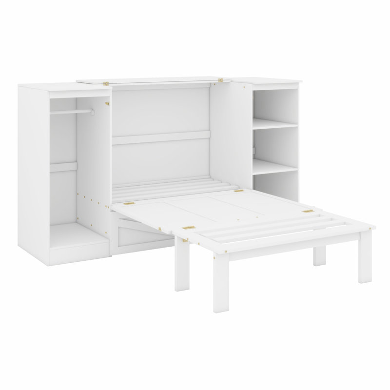 Lit escamotable avec tablettes et garde-robe Murphy
