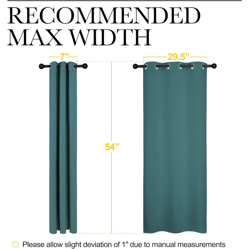 Window Curtain Panels, Christmas Window Decoration Thermal Insulated Solid Grommet Blackout Draperies/Drapes For Bedroom (1 Pair, 34 By 54-Inch, Olive Green)