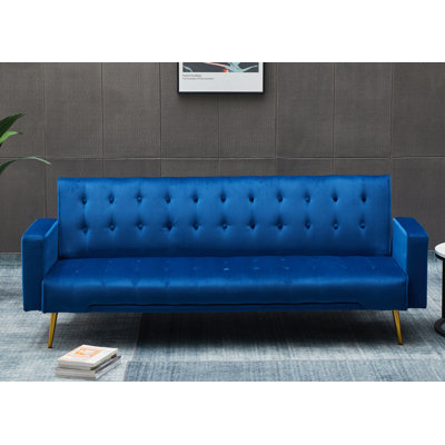 Stefaney Twin 75'' Velvet Convertible Sofa