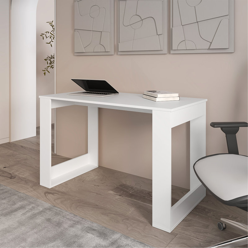 Bureau d'ordinateur Albion, bureau, blanc, Blanc
