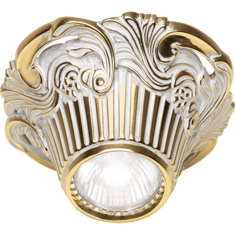 Franck LED Semi Flush Mount, White Patina Gold