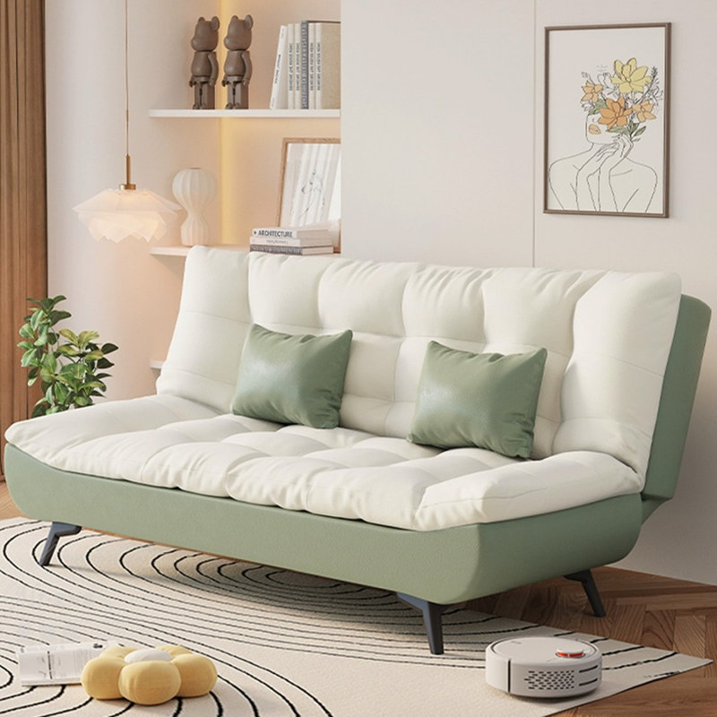 Canapé-lit blanc et vert 100% polyester