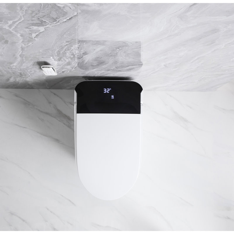Toilette intelligente avec couvercle à ouverture / fermeture automatique, bidet, nuit, sécheuse - siège de salle de bain luxueux, addition chauffante