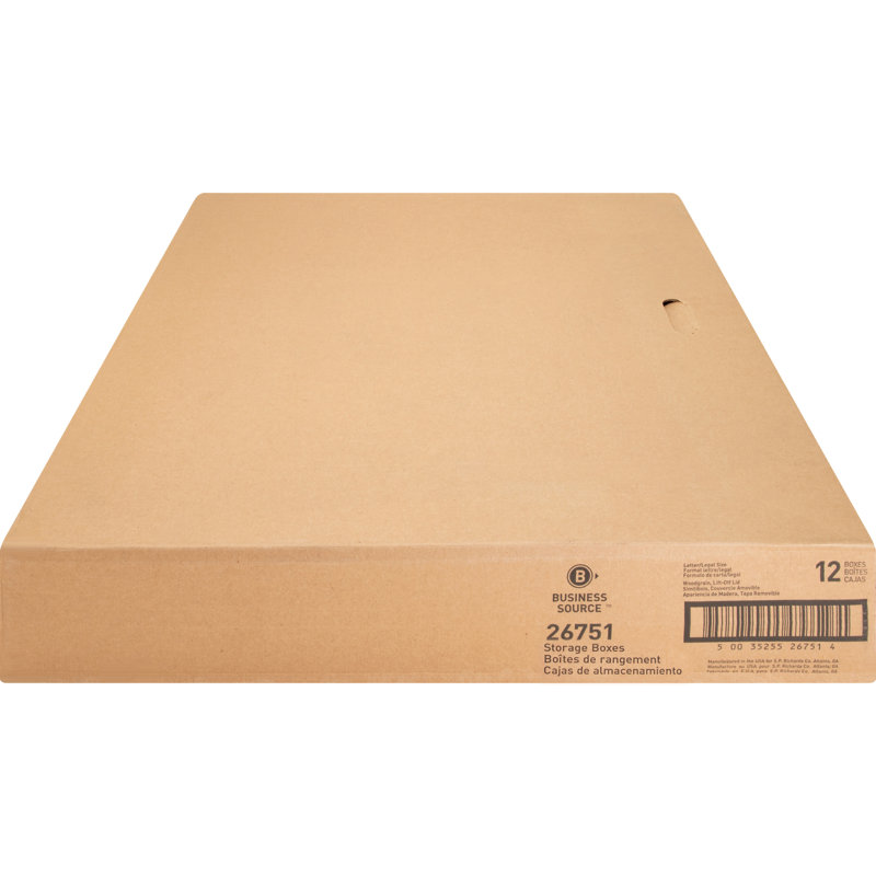 Boîtes de rangement, couvercle amovible, Ltr / Lgl, grain de bois, paquet de 12