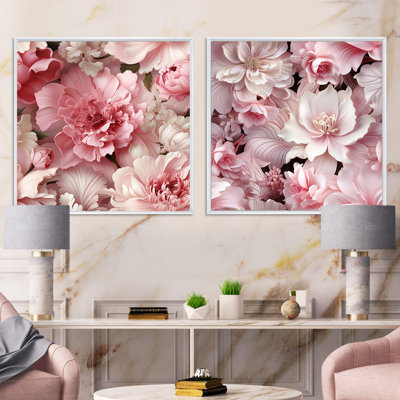 Vernice - Ensemble de 2 collages carrés floraux