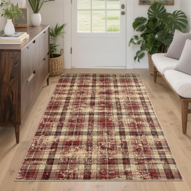 Area Rug, Red, Rectangle 120 x 170 cm