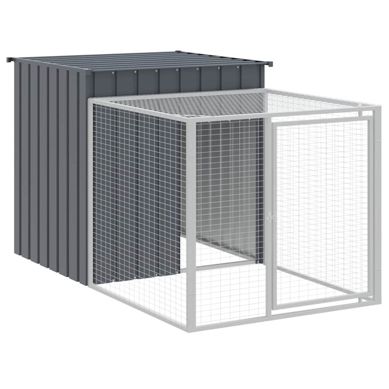 Grande cage à poulets durable en acier galvanisé anthracite