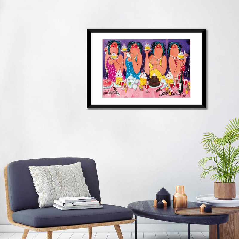 «Sweet Dreams» par El van Leersum, impression sur toile tendue, H 24 po x l 32 po x P 1 po, Papier d'art encadré noir