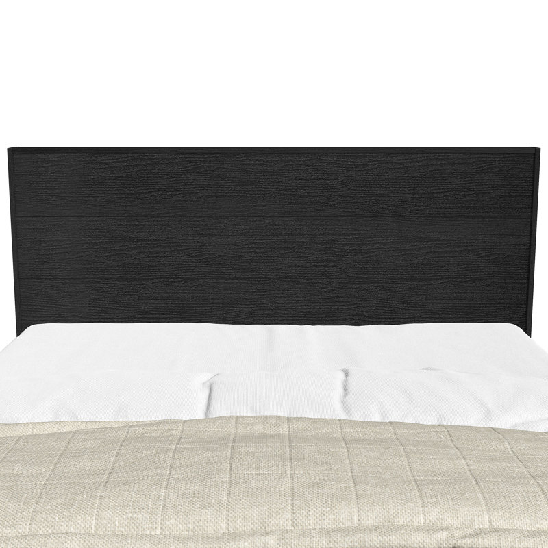 Allyannah Levison Platform Bed With Headboard, Queen, Black Oak