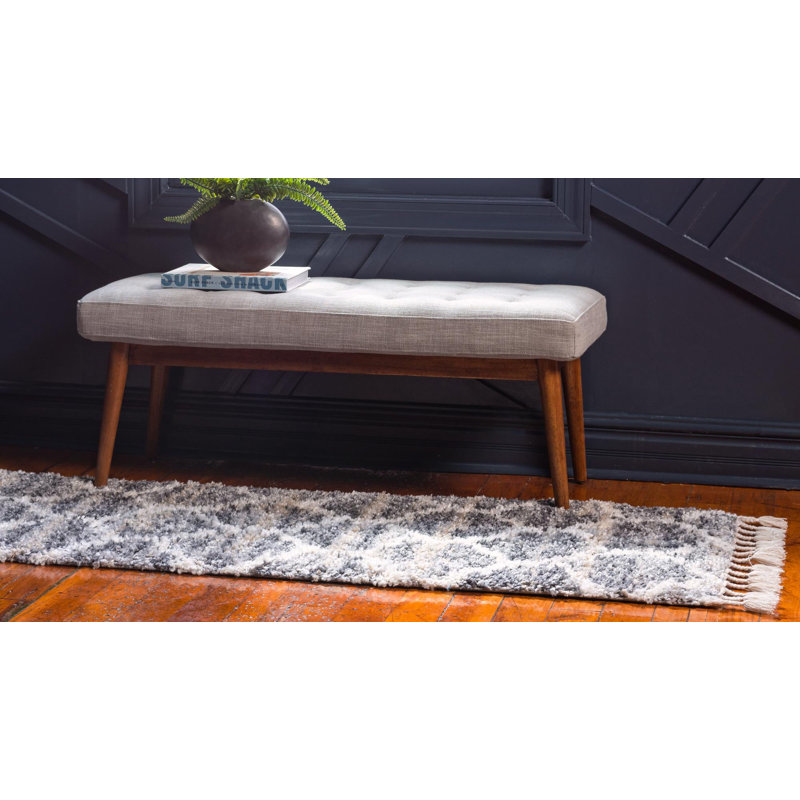 Burkes Geometric Shag Area Rug, Runner 79cm x 249cm