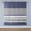 Lit simple avec édredon rayé et draps - Coussin calme bleu gris serein et