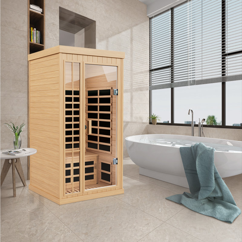 Sauna infrarouge FAR en pruche compatible avec une seule personne APERIL