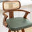 Swivel Upholstered Cane Back Bar Stools-592409349-592409348