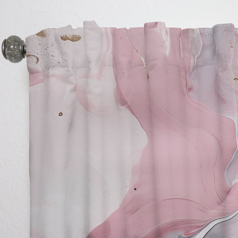 Œuvre d'art en marbre uni II - Rideau en marbre abstrait - Velours obscurcissant - 1 panneau, L 52 po x L 95 po