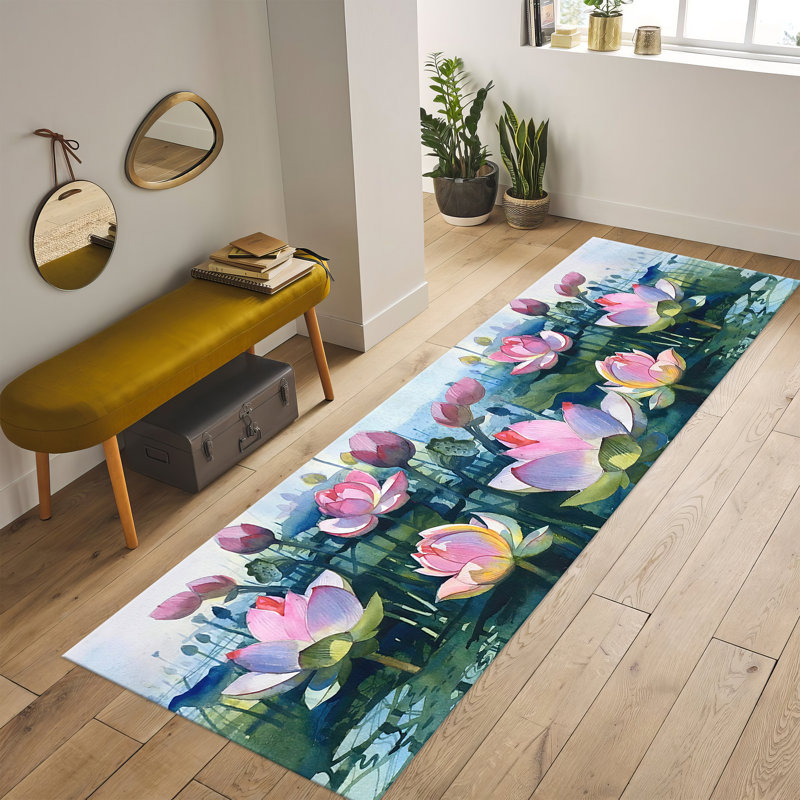 Premium Soft Pile Printed Rug Featuring Elegant Floral Design Perfect for Enhancing Home Decor in Living Room Bedroom or Office Spaces
