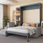 Grand lit escamotable mural avec canapé et tablettes-1587293346