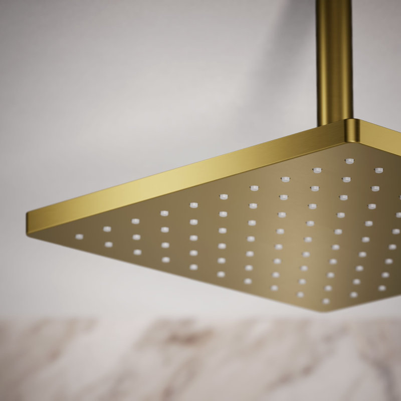 Honesty 10" Single-Function Wall or Ceiling-Mount Square Rainhead, Square Rain Showerhead 1.75 GPM