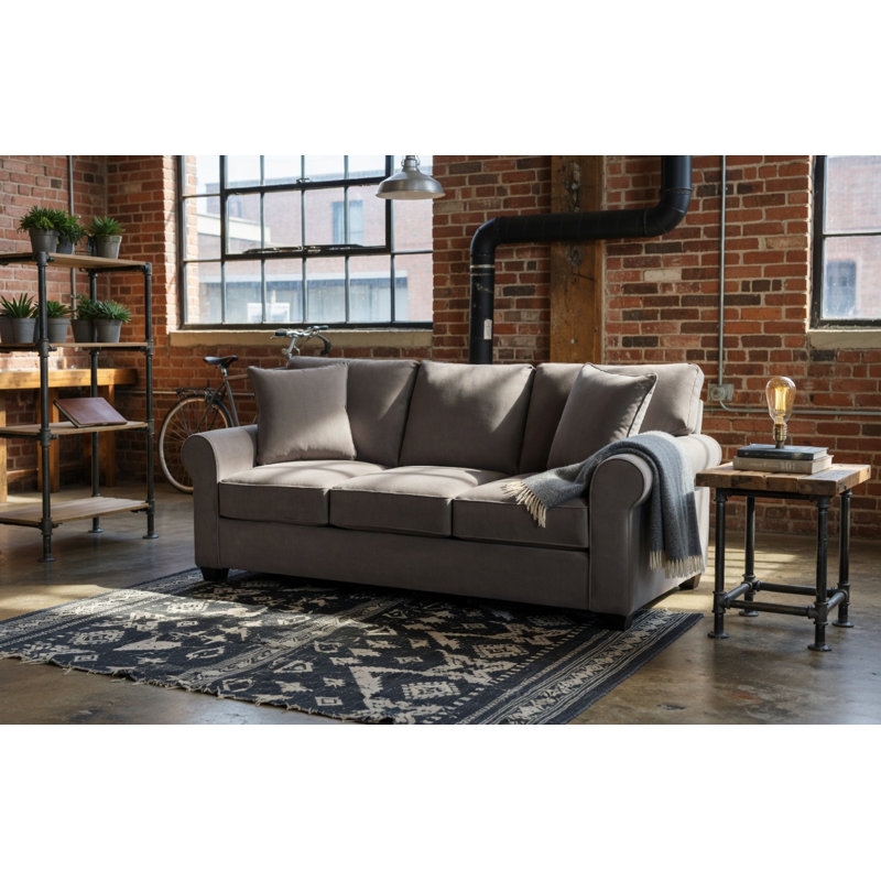 Ardmont Upholstered 86'' Sofa, Bella Otter Performance Velvet