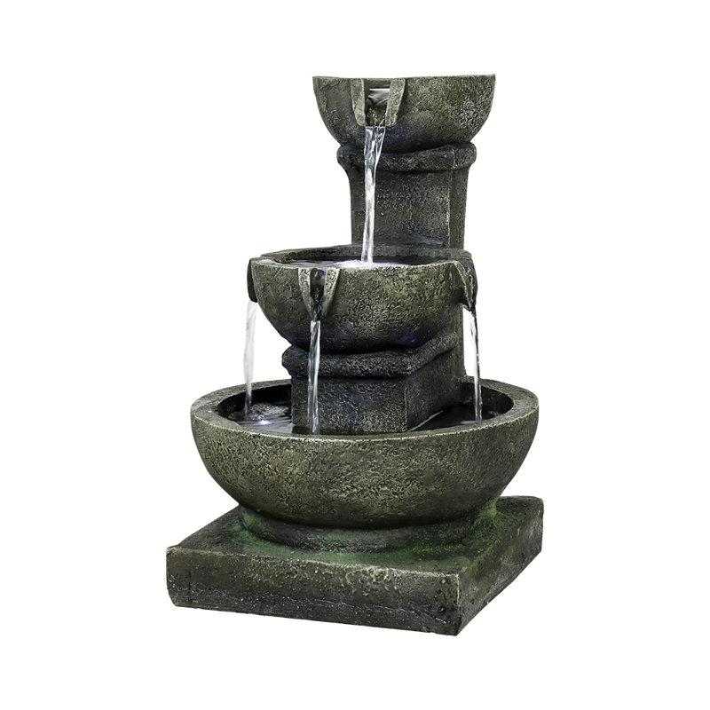 Resin Fiberglass Water Fountain with LED Light