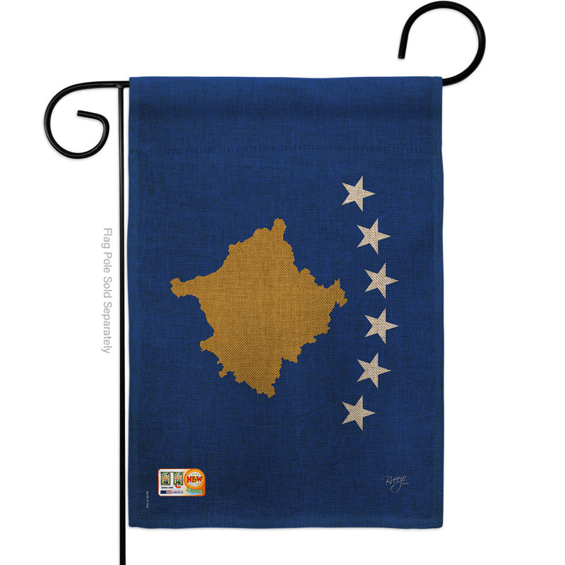 Polyester à 2 côtés 18,5 x 13 po kosovo drapeau de jardin