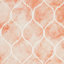 Tapis géométrique orange / ivoire en laine / coton touffeté à la main Coleman-20945990