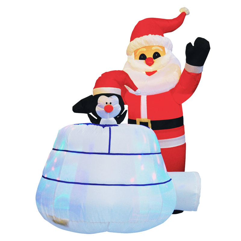Gonflable Idona BBQ Santa, Pingouin, assis sur un igloo