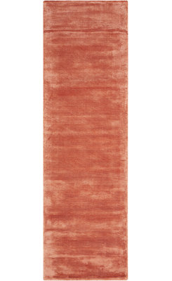 Tapis rouille noué à la main Lunar