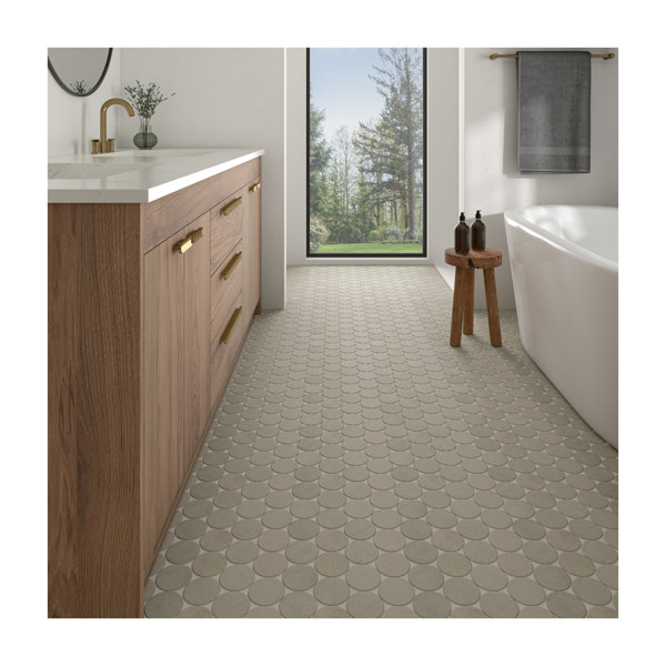 Daltile Indoterra 4-inch Colorbody Porcelain Circle Mosaic Tile with Stepwise Technology (5 PCS Per Carton) (4.79 SQFT Per Carton)