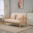 HOMCOM 48" 2-Seater Couch  Small Spaces,  Loveseat Sofa  ,  Furniture, Upholstered Small Couch With Throw Pillow And Wood Legs,