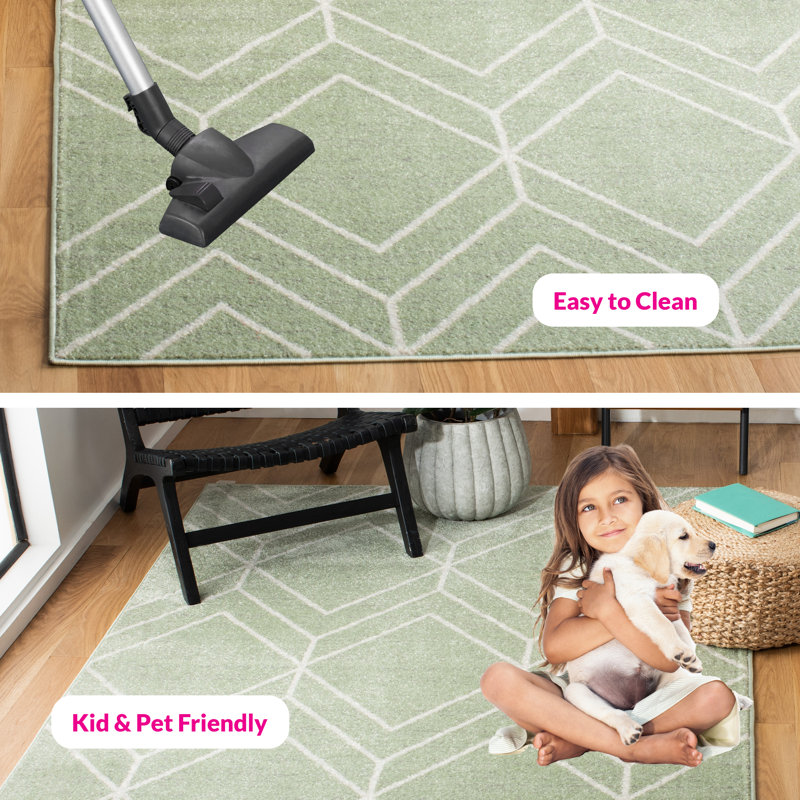 Geometric Area Rug, Rectangle 183 x 274 cm