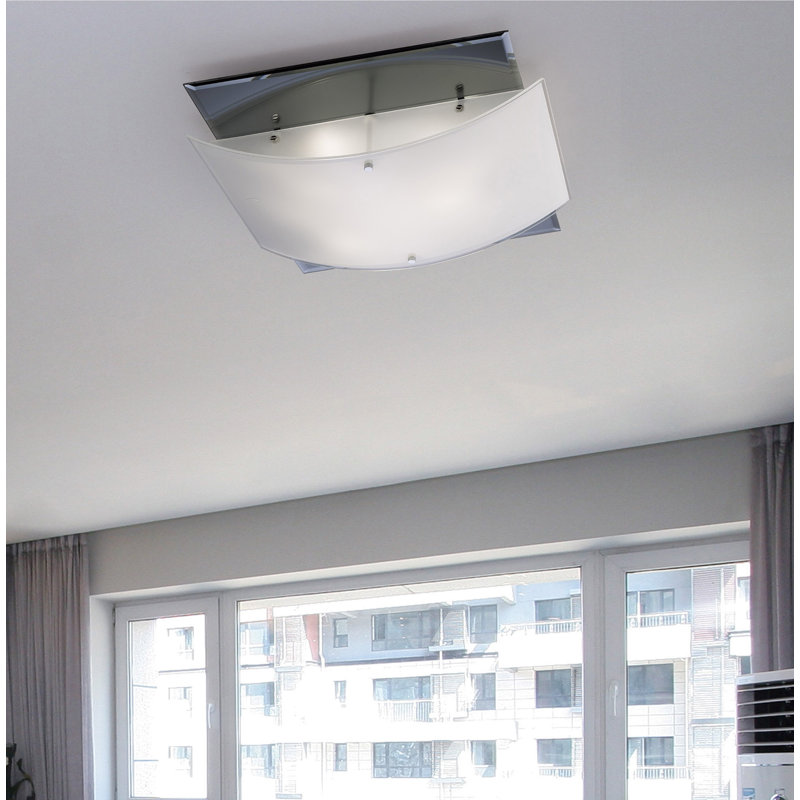 Petra Glass Flush Mount, Black