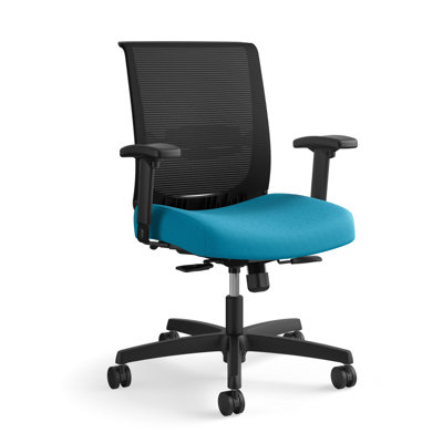Convergence Mesh Ergonomic Task Chair, Black Frame, Peacock