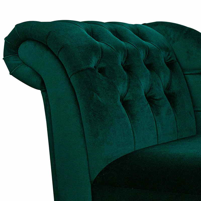 Upholstered Chaise Lounge, Green