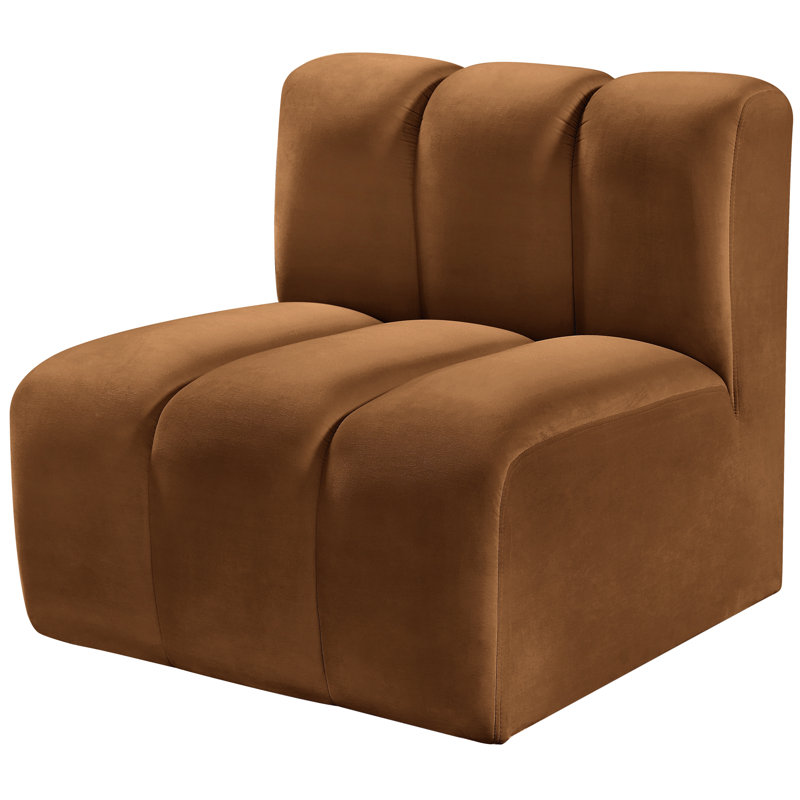 Hiplita Velvet Side Chair, Saddle Brown Velvet