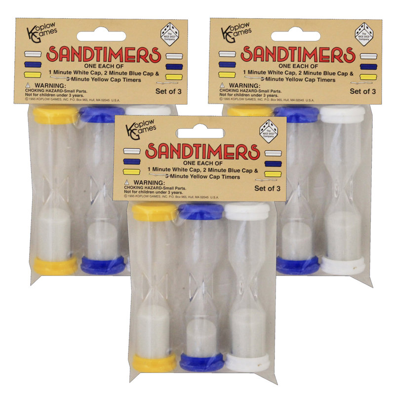 Koplow Games Inc Sandtimer Combo, 3 Per Set, 3 Sets