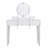 Luxury Vanity Desk with Round Mirror,Height-Adjustable, Stylish Dressing Table Set, 4 Drawers & Stool, Silver-2088675828