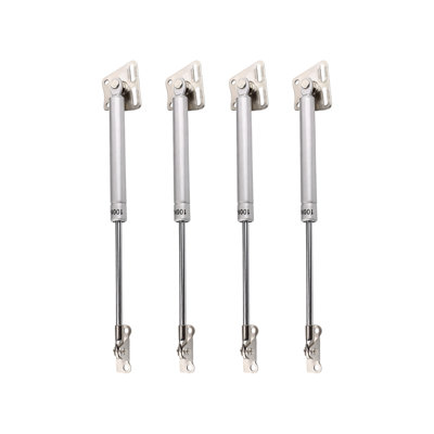 4 PCS 100 N Pneumatic Struts Drop Down Cabinet Lid Support Silver for Cabinet Desk Storage Bench