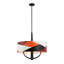 Luminaire suspendu 4 lumières Patchwork - noir / laiton satiné / patchwork