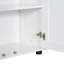 Armoire de rangement blanche avec deux portes - Étagère ajustable en panneau de fibres à densité moyenne pour salle de bain et bureau