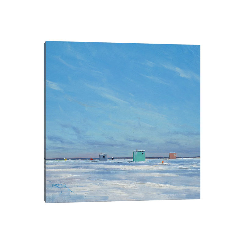 Ice Houses on the Banana Bar Lake Mille Laces 1 Piece Wrapped Canvas Painting, 45.72 cm H x 45.72 cm W x 1.91 cm D