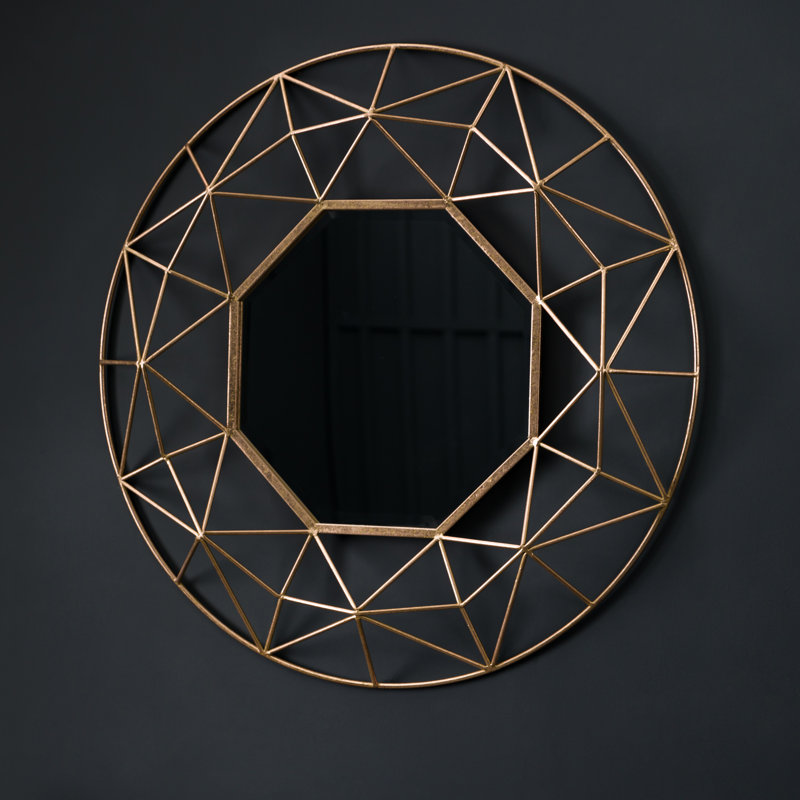 Cassano Metal Wall Mirror, 88.5cm H x 88.5cm W, Gold